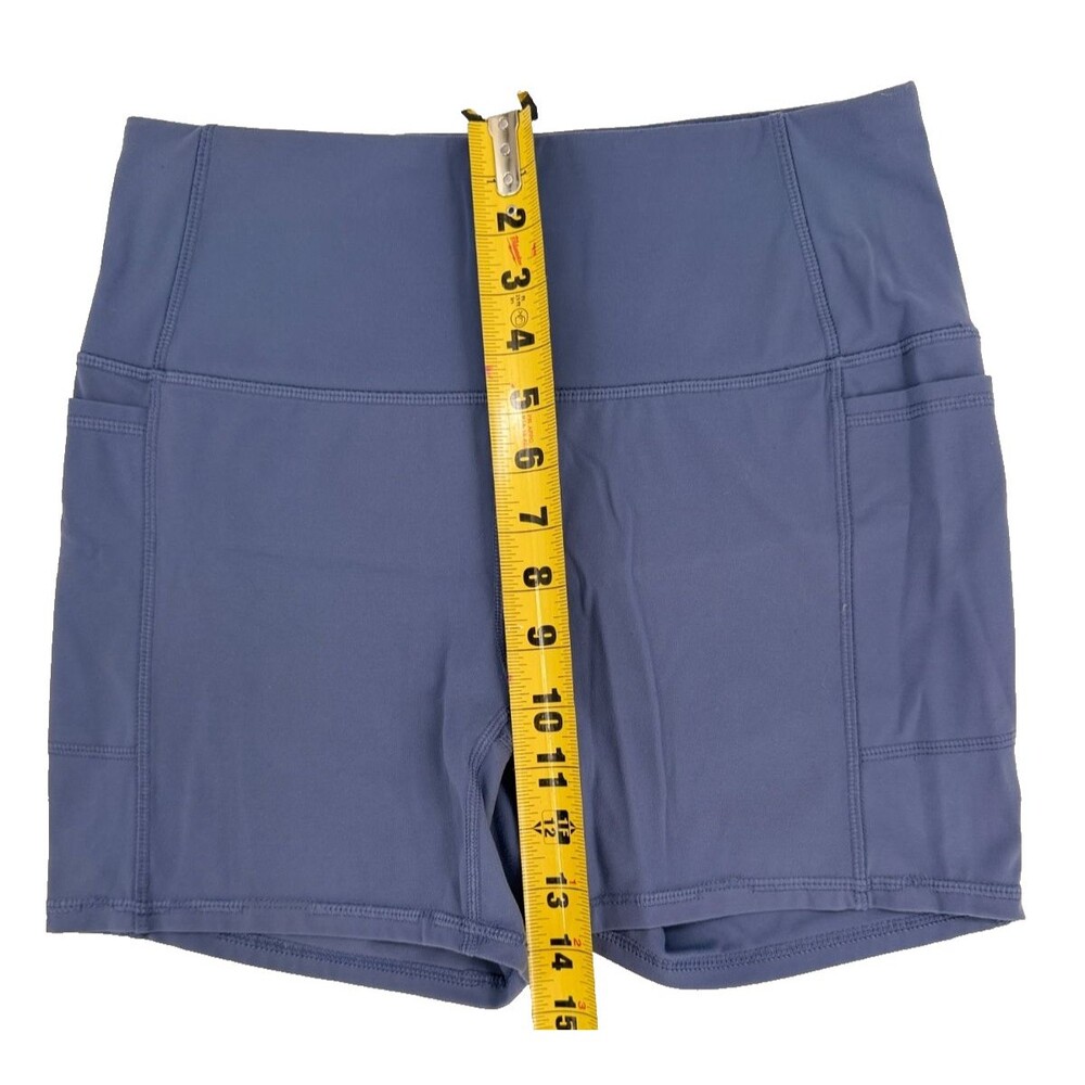RBX Active Womens Medium Blue Bike Shorts High Rise Pockets‎ Stretch - Picture 3 of 8